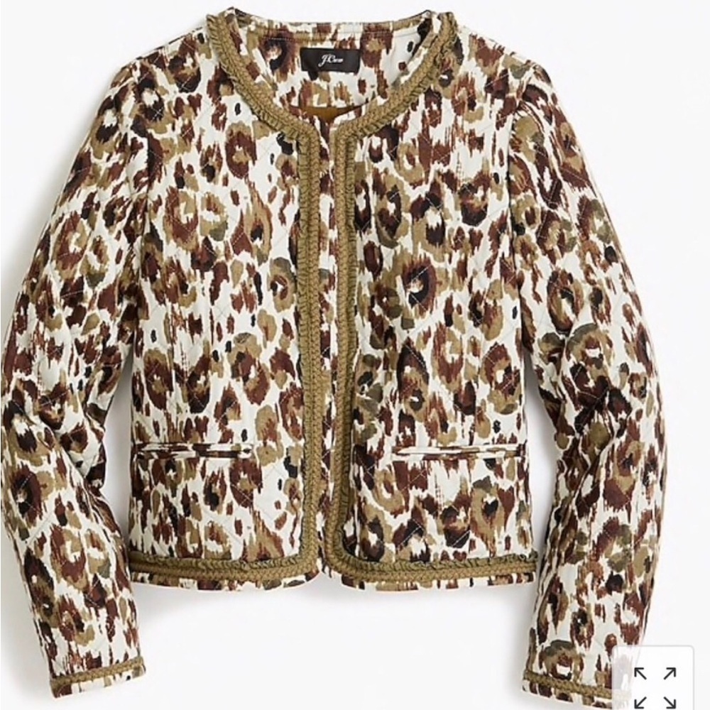 J Crew Quilted Lady Coat in Autumn Cheetah Size Medium - Picture 3 of 12